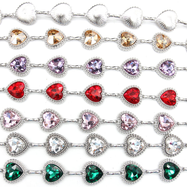 New Arrival Colored Crystal Rhinestone Claw Diamond Chain Stainless Steel DIY Clothing Body Chain Decorative Chain Rhinestones Cup Chain