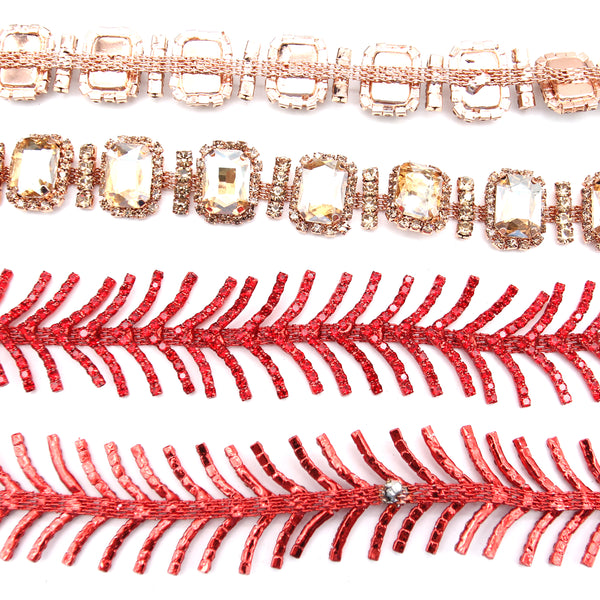 Rhinestone Crystal Chain for Wedding Dress Decoration, Bridal Belt Accessories DIY