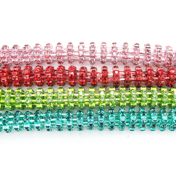 Rhinestone Chain Wholesale Crystal Glass Cup Sew on Trimming Close Cup Rhinestone Chains for Clothing Accessories