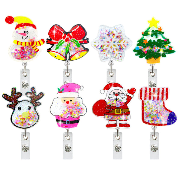 Cute Shaker Badge Reel Retractable for Nurse Nursing Doctor RN CNA LPN Medical Worker & Teacher | Pediatric Nurse Flower Badge Holder with Alligator Clip & 24” Durable Nylon Cord | Acrylic
